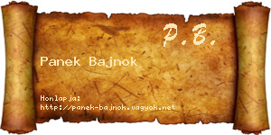 Panek Bajnok névjegykártya